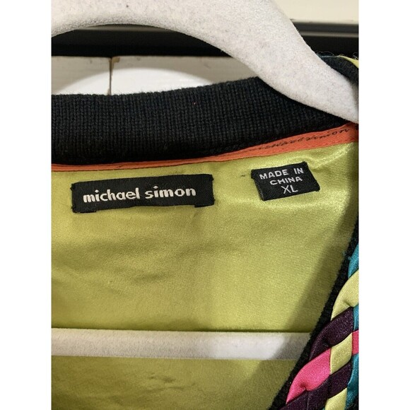 Michael Simon Black Cardigan with Multicolor Trim - Picture 5 of 11